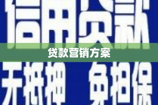 东昌贷款营销方案