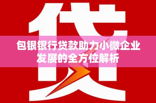 东昌包银银行贷款助力小微企业发展的全方位解析