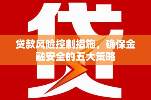 东昌贷款风险控制措施，确保金融安全的五大策略