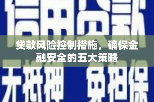 东昌贷款风险控制措施，确保金融安全的五大策略