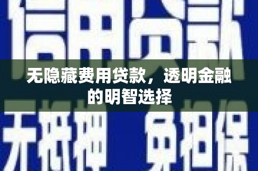 东昌无隐藏费用贷款，透明金融的明智选择